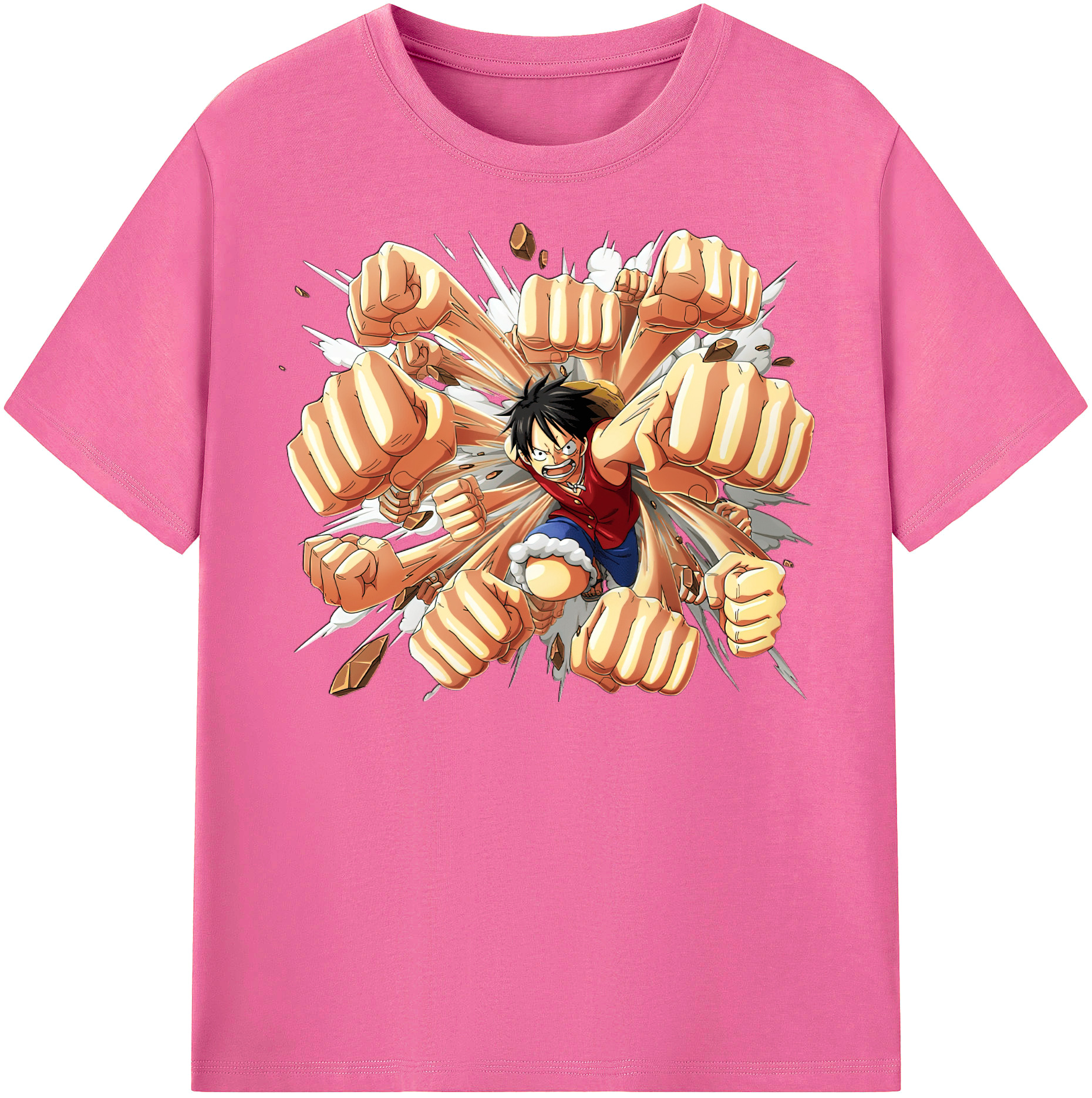 ワンピース モンキー・D・ルフィ ONE PIECE Monkey D. Luffy レディースカジュアルプリントTシャツ（綿100％）